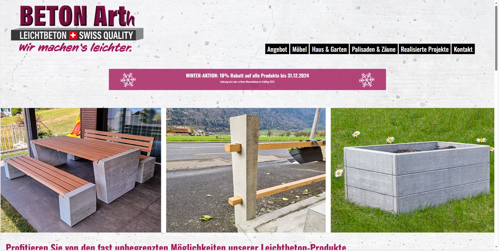 Beton Arth Screenshot Website