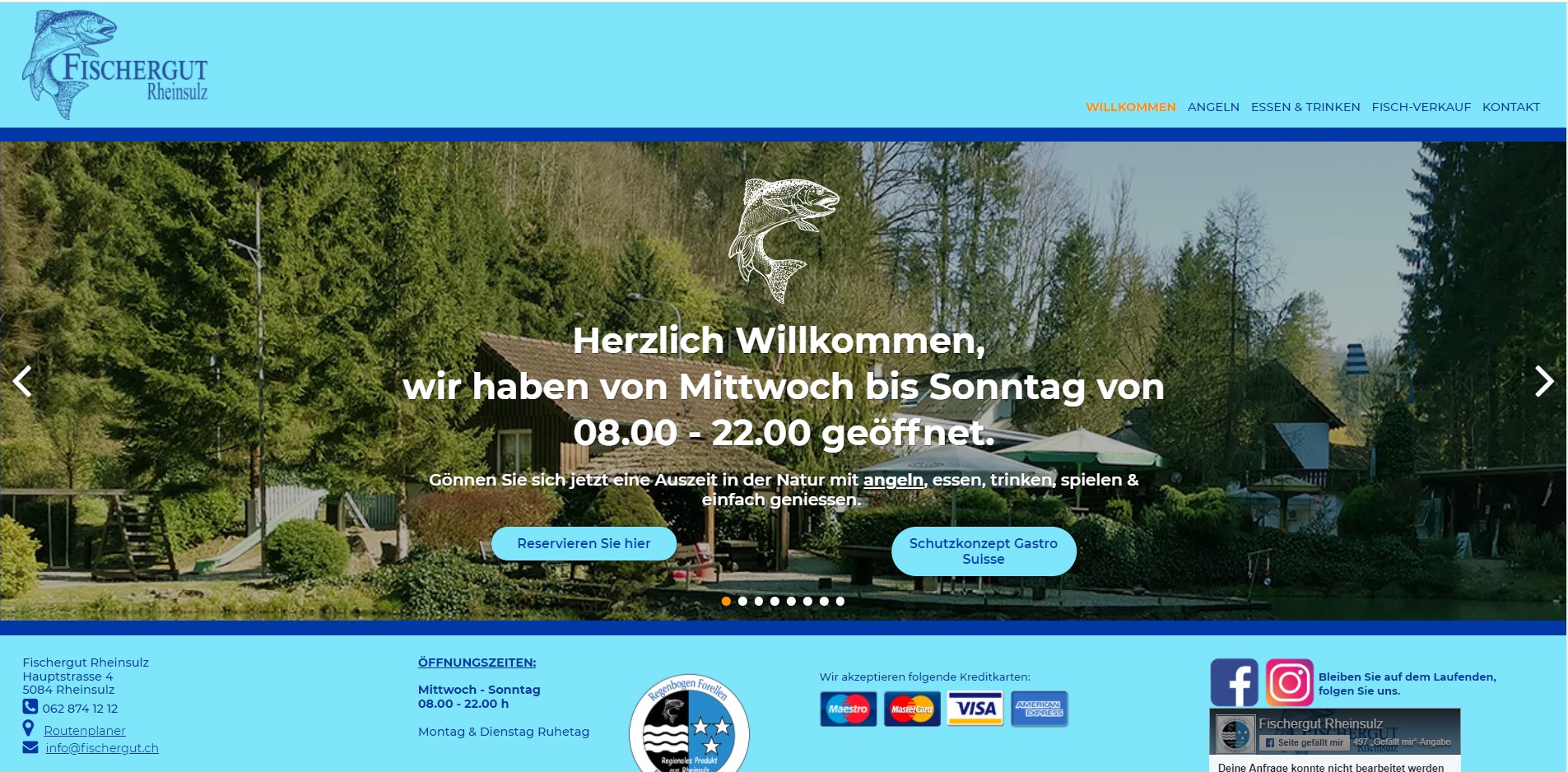 Fischergut Rheinsulz Screenshot Website