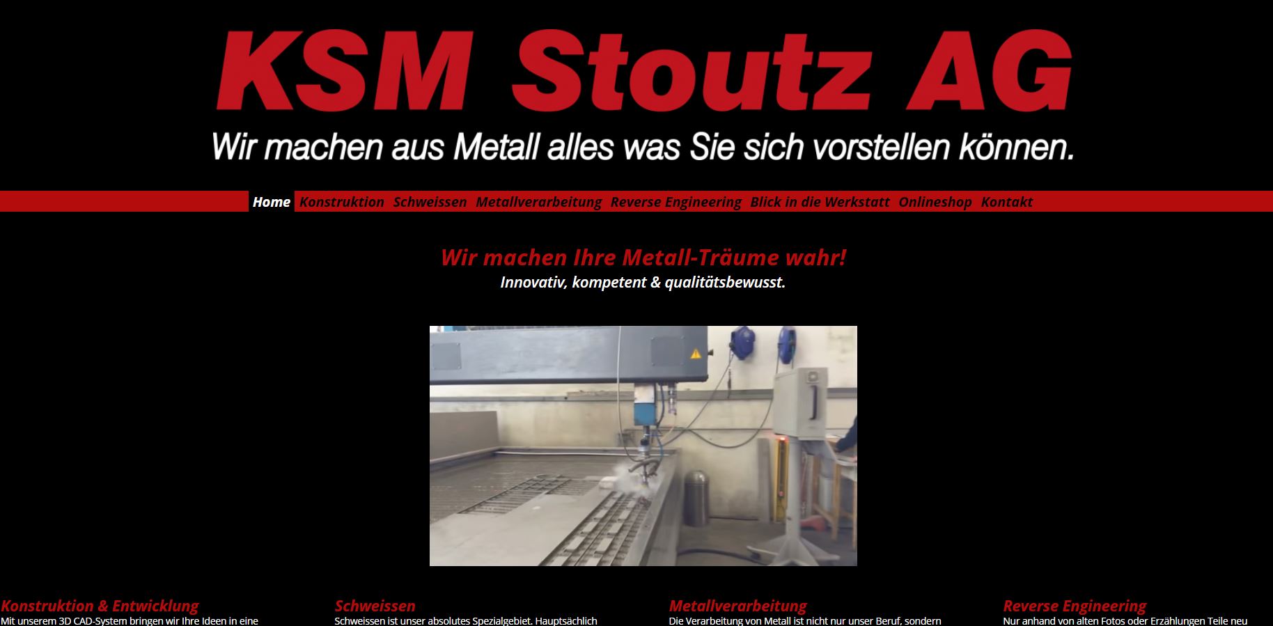 KSM Stoutz AG Muri Screenshot Website