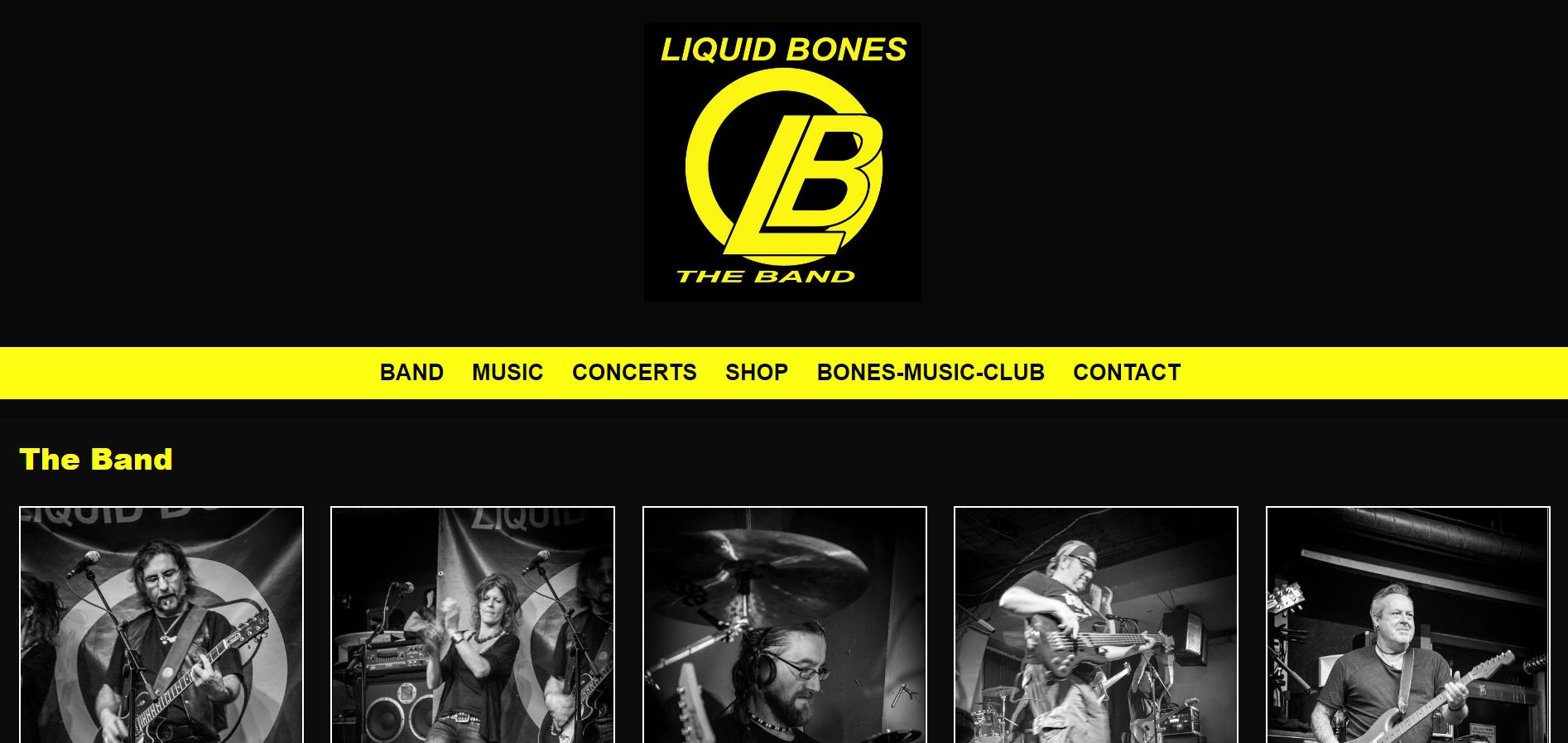 Liquid-Bones, the Band,  Screenshot Website