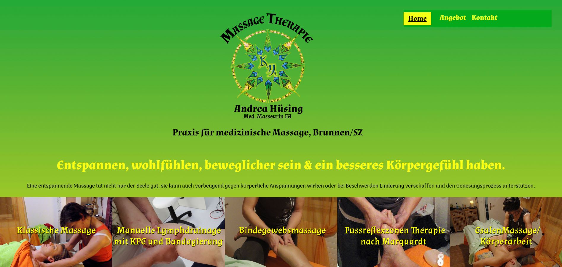 Massage Therapie Andrea Hüsing Screenshot Website