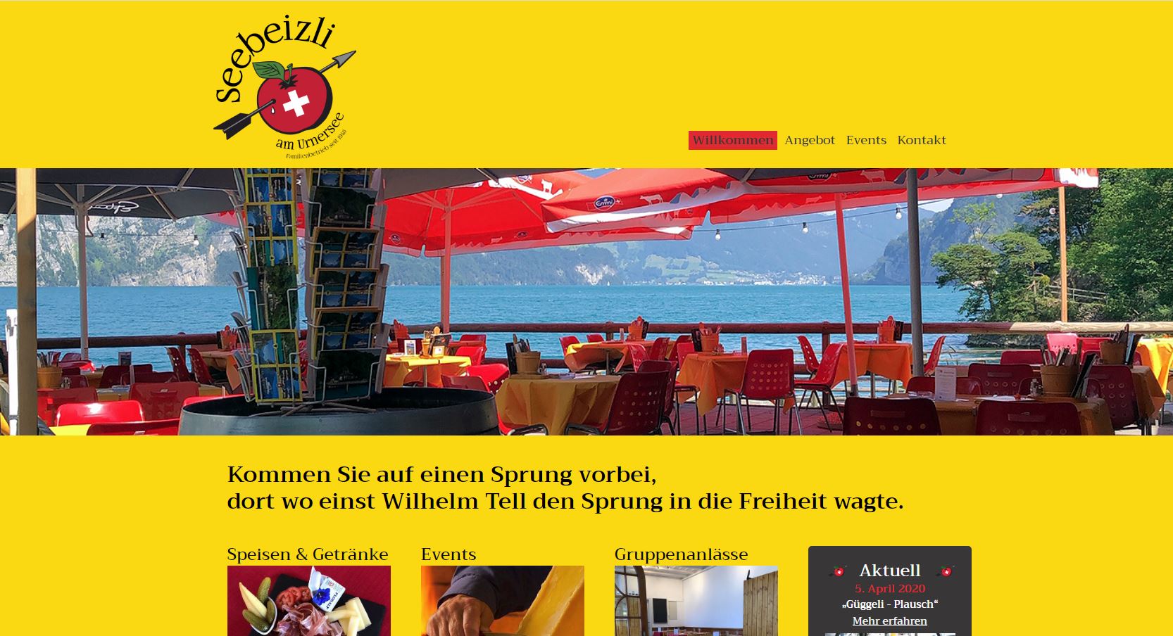 Seebeizli am Urnersee Screenshot Website
